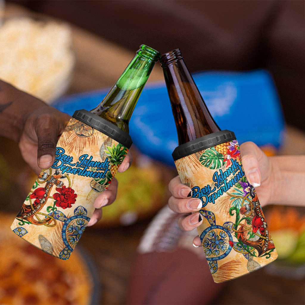 Bay Islands Department 4 in 1 Can Cooler Tumbler Geographic Coordinate Anchor - Turlte Tropical