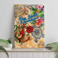 Bay Islands Department Canvas Wall Art Geographic Coordinate Anchor - Turlte Tropical