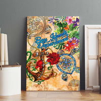 Bay Islands Department Canvas Wall Art Geographic Coordinate Anchor - Turlte Tropical