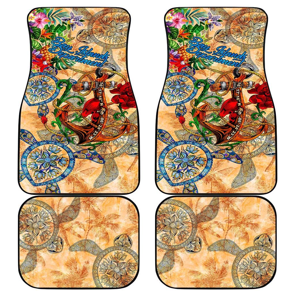 Bay Islands Department Car Mats Geographic Coordinate Anchor - Turlte Tropical
