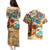 Bay Islands Department Couples Matching Puletasi and Hawaiian Shirt Geographic Coordinate Anchor - Turlte Tropical