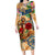 Bay Islands Department Family Matching Long Sleeve Bodycon Dress and Hawaiian Shirt Geographic Coordinate Anchor - Turlte Tropical