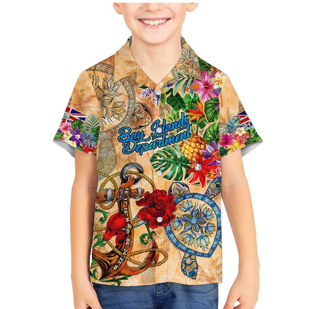 Bay Islands Department Family Matching Mermaid Dress and Hawaiian Shirt Geographic Coordinate Anchor - Turlte Tropical