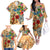 Bay Islands Department Family Matching Off The Shoulder Long Sleeve Dress and Hawaiian Shirt Geographic Coordinate Anchor - Turlte Tropical