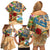 Bay Islands Department Family Matching Off Shoulder Short Dress and Hawaiian Shirt Geographic Coordinate Anchor - Turlte Tropical