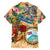 Bay Islands Department Family Matching Summer Maxi Dress and Hawaiian Shirt Geographic Coordinate Anchor - Turlte Tropical