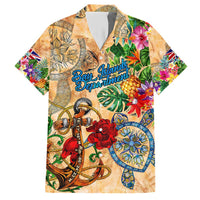 Bay Islands Department Hawaiian Shirt Geographic Coordinate Anchor - Turlte Tropical