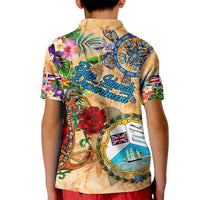Bay Islands Department Kid Polo Shirt Geographic Coordinate Anchor - Turlte Tropical