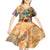 Bay Islands Department Kid Short Sleeve Dress Geographic Coordinate Anchor - Turlte Tropical