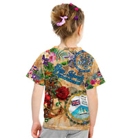 Bay Islands Department Kid T Shirt Geographic Coordinate Anchor - Turlte Tropical