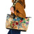 Bay Islands Department Leather Tote Bag Geographic Coordinate Anchor - Turlte Tropical