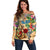 Bay Islands Department Off Shoulder Sweater Geographic Coordinate Anchor - Turlte Tropical