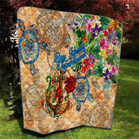 Bay Islands Department Quilt Geographic Coordinate Anchor - Turlte Tropical