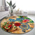 Bay Islands Department Round Carpet Geographic Coordinate Anchor - Turlte Tropical