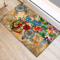 Bay Islands Department Rubber Doormat Geographic Coordinate Anchor - Turlte Tropical