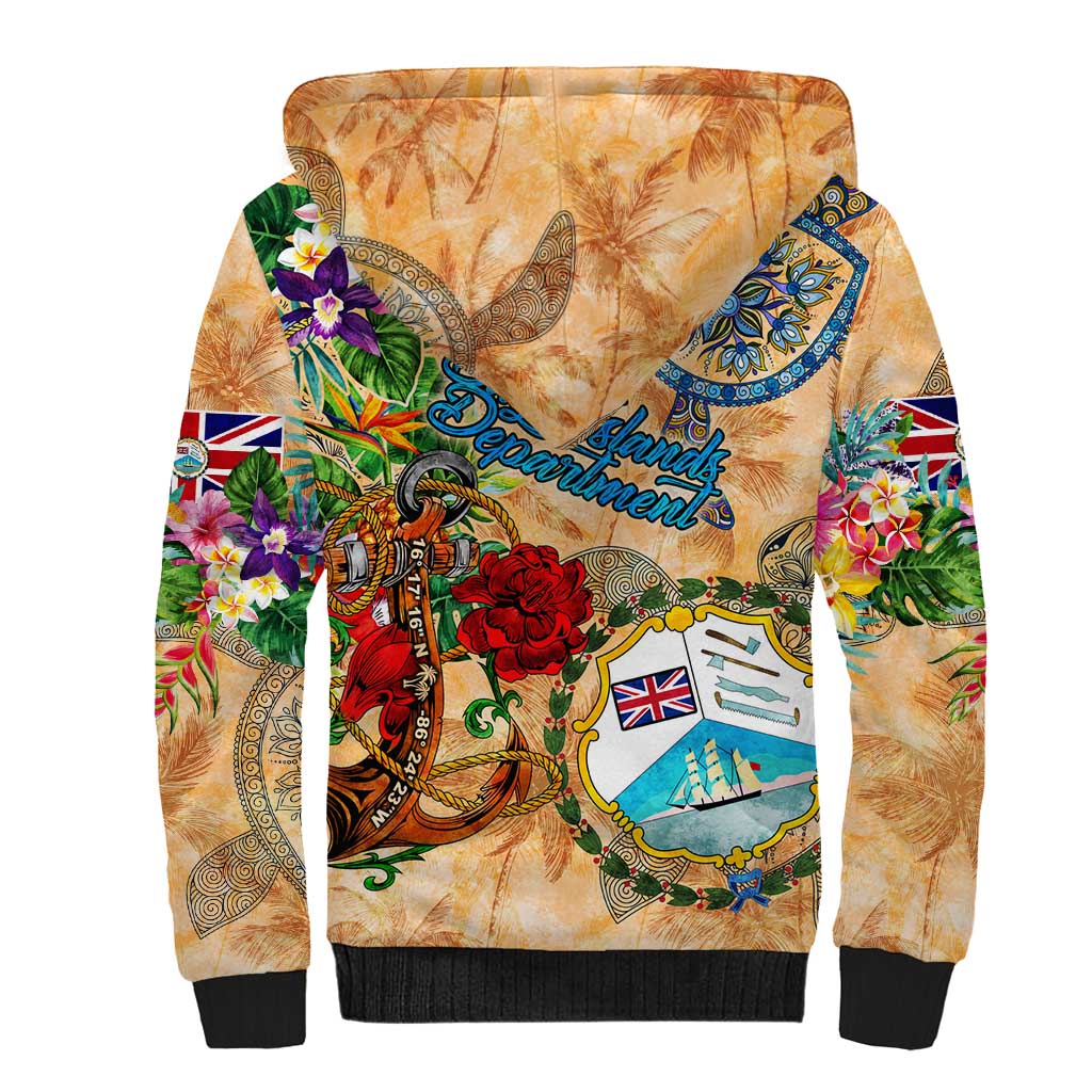 Bay Islands Department Sherpa Hoodie Geographic Coordinate Anchor - Turlte Tropical