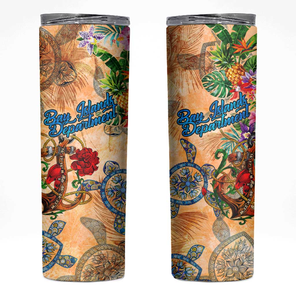 Bay Islands Department Skinny Tumbler Geographic Coordinate Anchor - Turlte Tropical