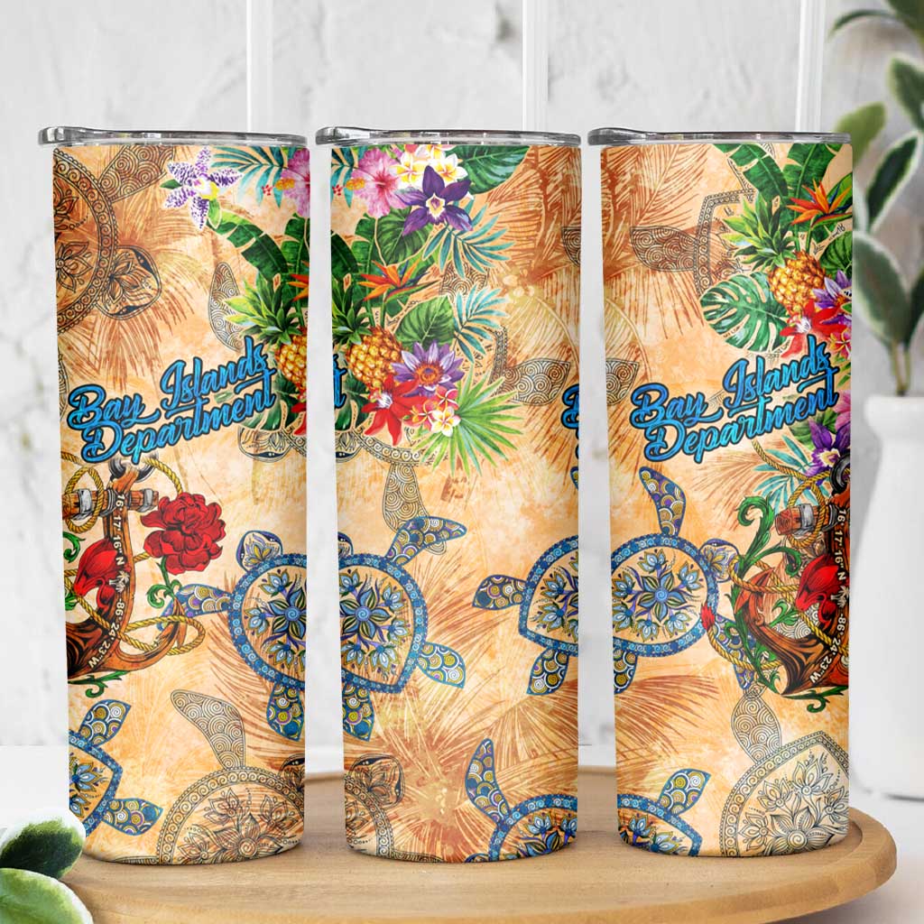 Bay Islands Department Skinny Tumbler Geographic Coordinate Anchor - Turlte Tropical