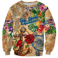 Bay Islands Department Sweatshirt Geographic Coordinate Anchor - Turlte Tropical