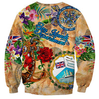Bay Islands Department Sweatshirt Geographic Coordinate Anchor - Turlte Tropical