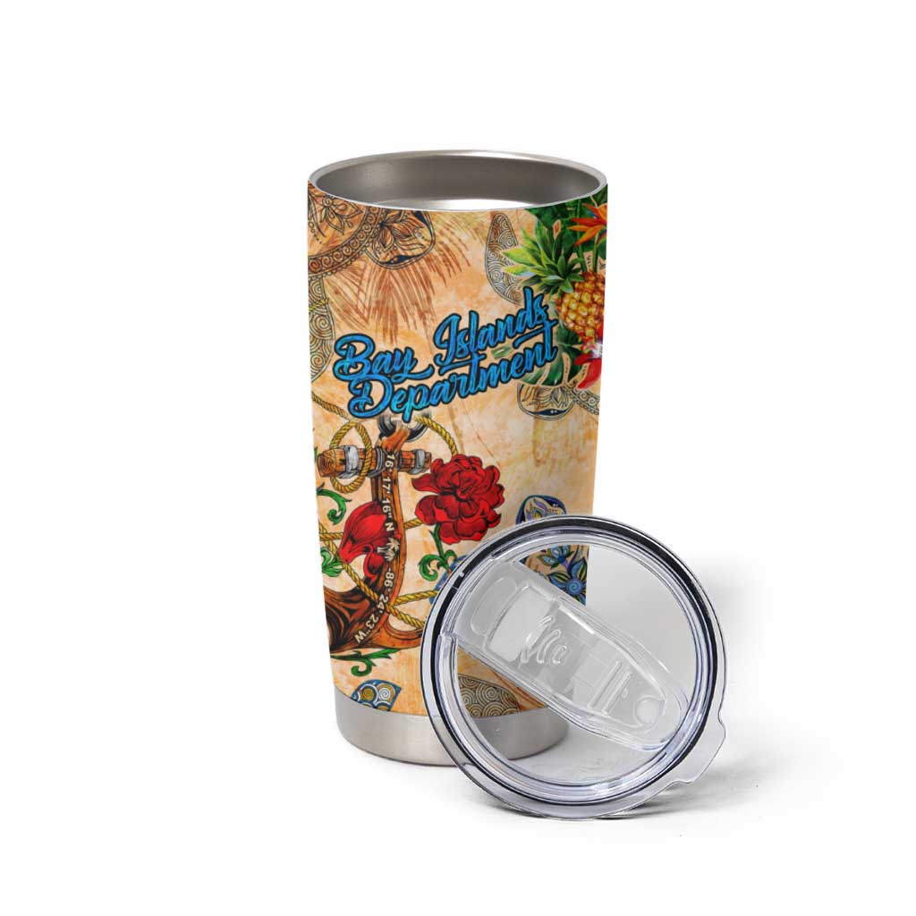Bay Islands Department Tumbler Cup Geographic Coordinate Anchor - Turlte Tropical