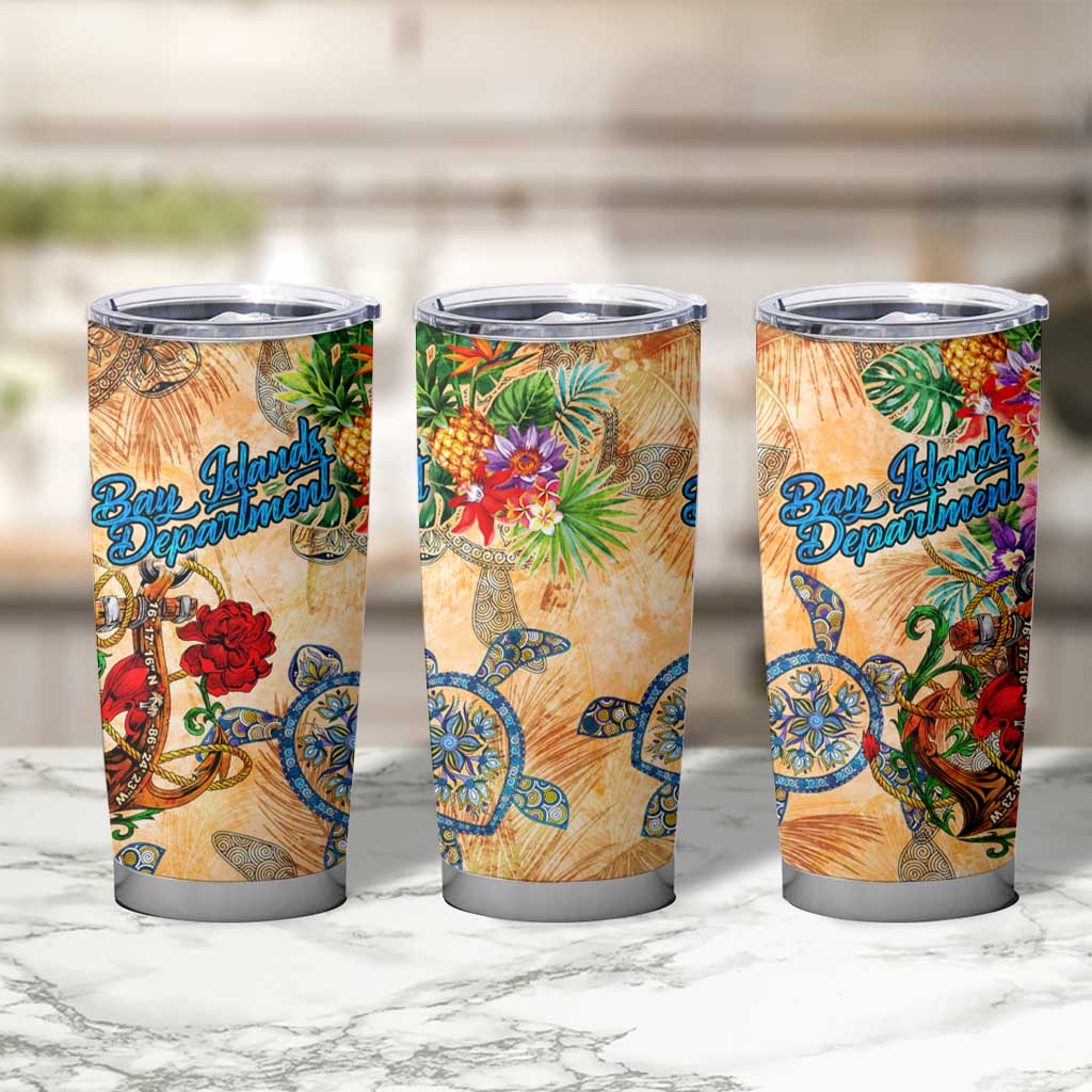 Bay Islands Department Tumbler Cup Geographic Coordinate Anchor - Turlte Tropical