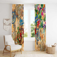 Bay Islands Department Window Curtain Geographic Coordinate Anchor - Turlte Tropical