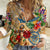 Bay Islands Department Women Casual Shirt Geographic Coordinate Anchor - Turlte Tropical