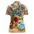 Bay Islands Department Women Polo Shirt Geographic Coordinate Anchor - Turlte Tropical