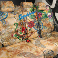 Guadeloupe Back Car Seat Cover Geographic Coordinate Anchor - Turlte Tropical