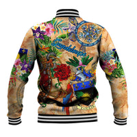 Guadeloupe Baseball Jacket Geographic Coordinate Anchor - Turlte Tropical