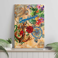 Guadeloupe Canvas Wall Art Geographic Coordinate Anchor - Turlte Tropical