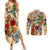 Guadeloupe Couples Matching Summer Maxi Dress and Long Sleeve Button Shirt Geographic Coordinate Anchor - Turlte Tropical