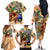 Guadeloupe Family Matching Off The Shoulder Long Sleeve Dress and Hawaiian Shirt Geographic Coordinate Anchor - Turlte Tropical