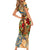 Guadeloupe Family Matching Short Sleeve Bodycon Dress and Hawaiian Shirt Geographic Coordinate Anchor - Turlte Tropical