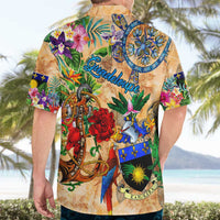 Guadeloupe Hawaiian Shirt Geographic Coordinate Anchor - Turlte Tropical