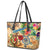 Guadeloupe Leather Tote Bag Geographic Coordinate Anchor - Turlte Tropical