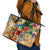 Guadeloupe Leather Tote Bag Geographic Coordinate Anchor - Turlte Tropical