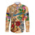 Guadeloupe Long Sleeve Button Shirt Geographic Coordinate Anchor - Turlte Tropical