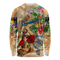 Guadeloupe Long Sleeve Shirt Geographic Coordinate Anchor - Turlte Tropical