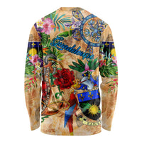 Guadeloupe Long Sleeve Shirt Geographic Coordinate Anchor - Turlte Tropical