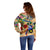 Guadeloupe Off Shoulder Sweater Geographic Coordinate Anchor - Turlte Tropical