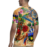Guadeloupe Rugby Jersey Geographic Coordinate Anchor - Turlte Tropical