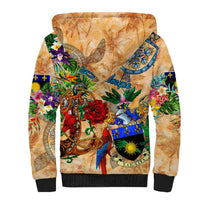 Guadeloupe Sherpa Hoodie Geographic Coordinate Anchor - Turlte Tropical