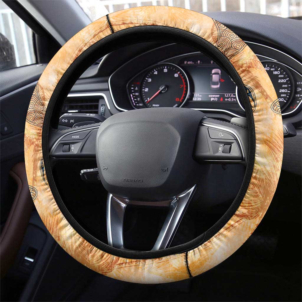 Guadeloupe Steering Wheel Cover Geographic Coordinate Anchor - Turlte Tropical