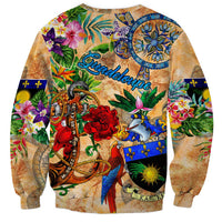 Guadeloupe Sweatshirt Geographic Coordinate Anchor - Turlte Tropical