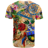 Guadeloupe T Shirt Geographic Coordinate Anchor - Turlte Tropical