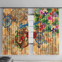 Guadeloupe Window Curtain Geographic Coordinate Anchor - Turlte Tropical