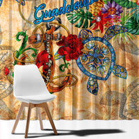 Guadeloupe Window Curtain Geographic Coordinate Anchor - Turlte Tropical