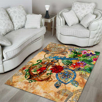 Martinique Area Rug Geographic Coordinate Anchor - Turlte Tropical